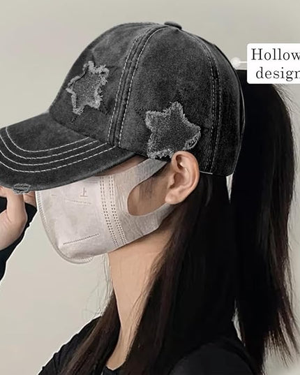YeeHeen Ponytail Baseball Cap for Women High Messy Bun Caps Washed Cotton Hats