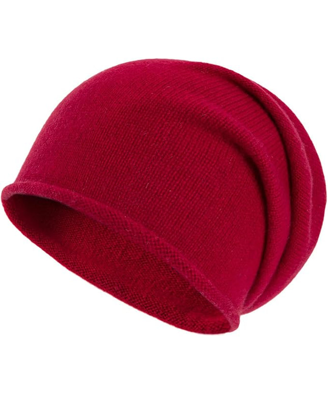Villand 100% Cashmere Slouchy Beanie Hat for Women, Knitted Ladies Soft Warm Cashmere Skull Beanies Cap