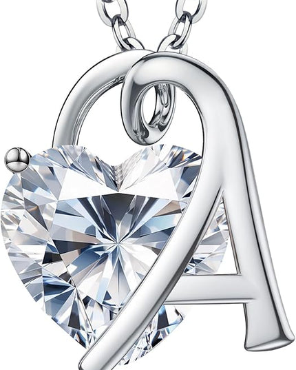 ForeverLove Heart Necklaces for Women, 4-2 Carats Heartshap Moissanite, Silver Pendant Jewelry, Anniversary Birthday Gifts for Wife, Girlfriend, Daughter, Mom