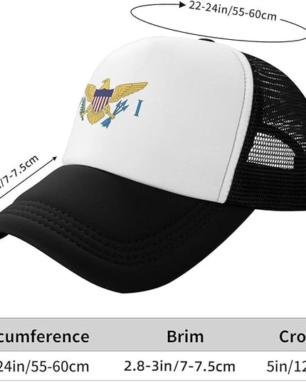 Cute Flag Baseball Cap for Men Women Mesh Trucker Hat Adjustable Patriotic Snapback Baseball Hat for Sports Running