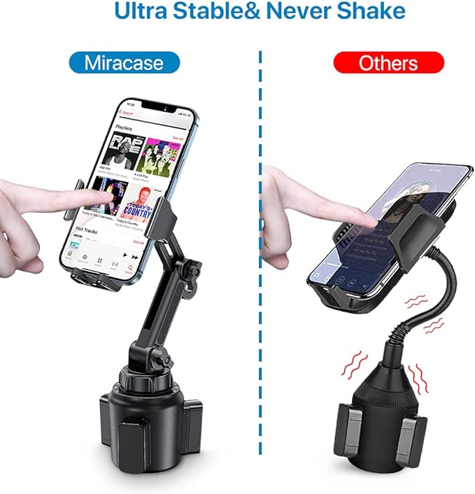Miracase Universal Cup Phone Holder for Car, [Upgraded Version] Adjustable Long Neck Car Cup Holder Phone Mount Cradle Friendly Compatible with iPhone Samsung Google and All Smartphones, Blue