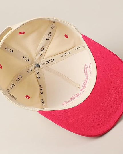 MIRMARU Two-Tone Vintage Canvas Trucker Hats for Men & Women, Adjustable Size Baseball Caps with Trendy Embroidered Design
