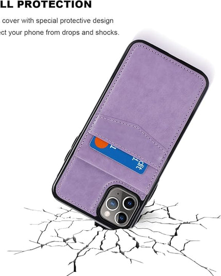 KIHUWEY Compatible with iPhone 11 Pro Max Case Wallet with Credit Card Holder, Premium Leather Magnetic Clasp Kickstand Heavy Duty Protective Cover for iPhone 11 Pro Max 6.7 Inch(Purple)