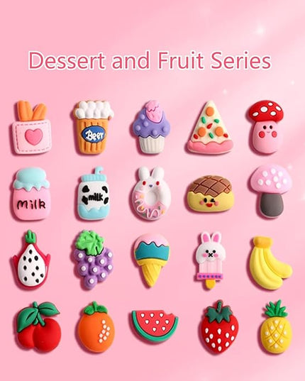 100pcs Non-Repeating 3D Stickers, Cute Decorations, Resin Charms,Flatback Charms,DIY Materials,Laptop and Phone case Decorations