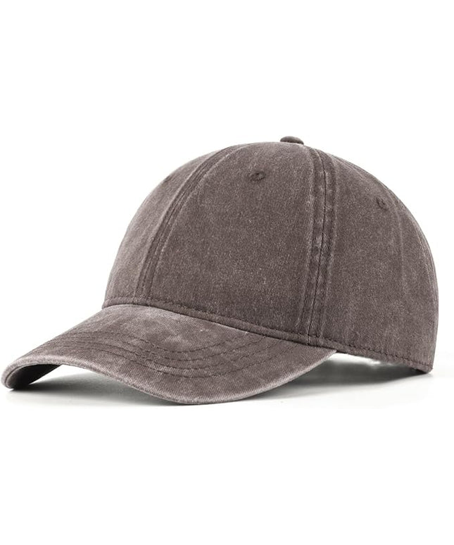 XXL Oversize Washed Denim Baseball Cap,Low Profile Jean Sports Cap for Big Heads 23.5"-25.5",Large Pigment Dyed Dad Hat