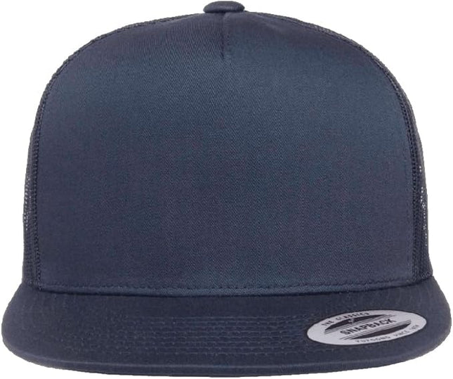 Yupoong 5-Panel YP Classic Trucker Cap | High Profile Flat Visor Snapback | OSFM | Bulk Packs Available