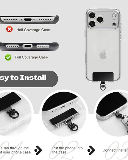 TiMOVO Clip and Go Phone Strap Crossbody with Detachable Wallet, RFID Blocking, Adjustable Anti-Theft Phone Lanyard