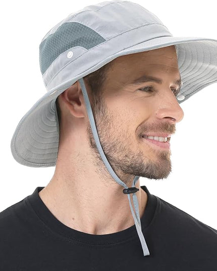 Sun Hat for Men Women UPF 50+ Fishing Hats Waterproof Wide Brim Boonie Bucket Hat for Safari Beach Hiking Garden
