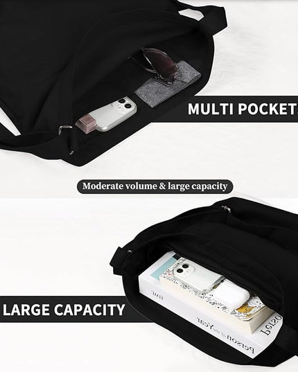 Women's blank large Size Canvas Crossbody Tote Handbags Shoulder Bag