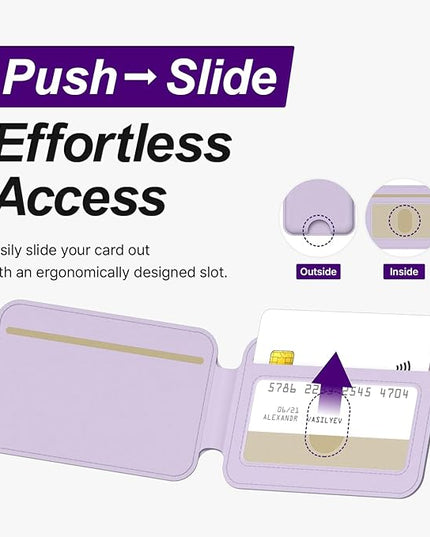 DCHK Magnetic Card Wallet, Slim Card Holder with 3 Slots, Holds up to 6 Cards, Strong Adhesion Ring Included, Compatible with Magsafe iPhone 12/13/14/15/16 (Not for Mini Models)