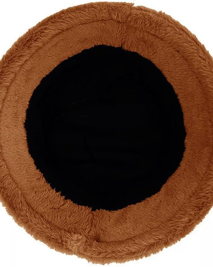 Women Plush Fluffy Bucket Hat Warm Lining Winter Faux Fur Cozy Wide Brim Winter