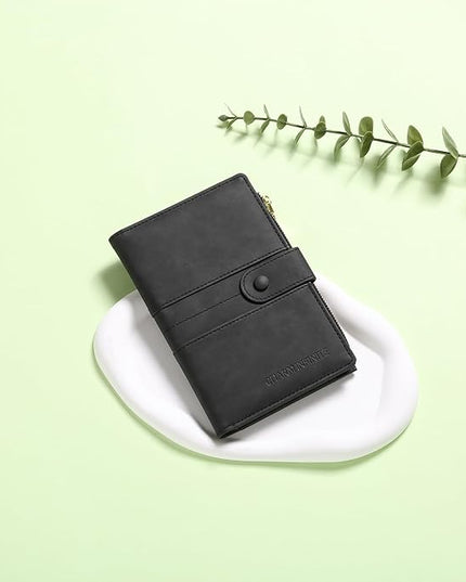 RFID Blocking Leather Passport Wallet Cover Case with Pen and Card Slots Travel Wallet for Women/Men Travel Must Haves Accessories