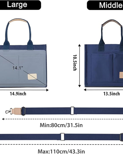 Canvas Tote Bag for Women Crossbody Work Purse with Pockets Top Handle Handbag Satchel Bags for Travel Nurse Teacher