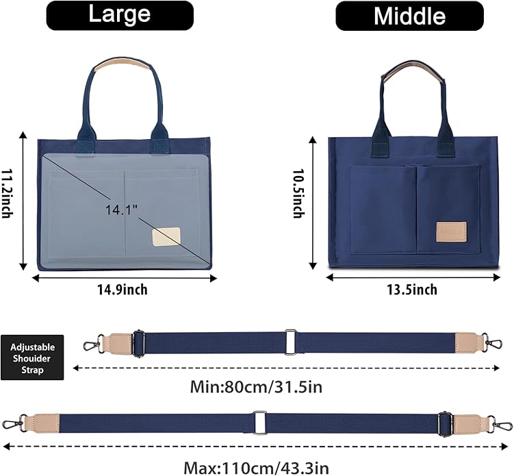 Canvas Tote Bag for Women Crossbody Work Purse with Pockets Top Handle Handbag Satchel Bags for Travel Nurse Teacher