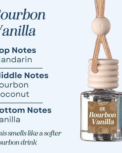 CANDECraftCo Car Air Hanging Fragrance Oil, Car Auto Freshener for Essential Oils, Scents Fragrance Aromatherapy Automobile Diffuser, Long Lasting (Bourbon Vanilla)
