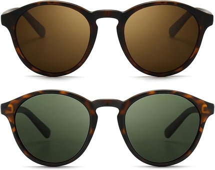 SUNGAIT Classic Vintage Round Polarized Sunglasses for Women Men Retro Style UV400