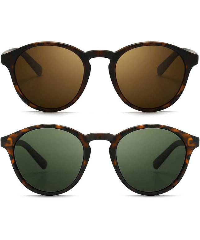 SUNGAIT Classic Vintage Round Polarized Sunglasses for Women Men Retro Style UV400