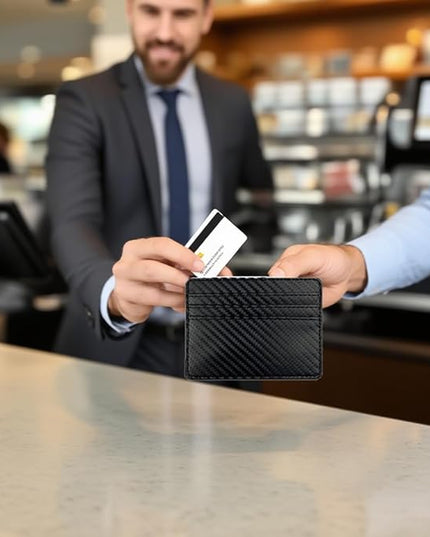 DuskDrapes Leather Wallet with AirTag-RFID Blocking Bifold Wallet for Men, Slim Credit Card Holder with ID Window.Card Slots & Cash Pocket, Brown Leather Wallet for Daily & Travel Use (Style A)