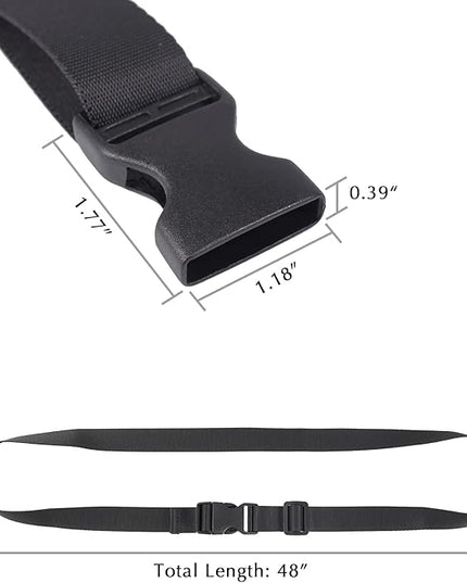 Vigorport Utility Straps Quick Release Nylon Backpack Accessory Bag Strap,Adjustable for Hiking,Travel,Outdoor Sports-4 Pack (Black, 1" W-48 L)
