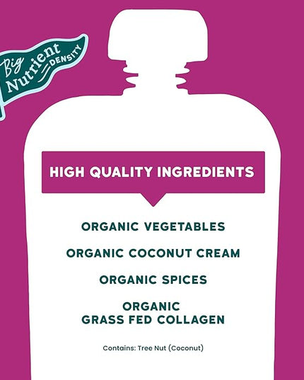 Serenity Kids 6+ Months Baby Food Pouch - Beet & Carrot Grass-Fed Collagen Protein - USDA Organic Dairy Free - No Added Sweeteners Baby Snacks - 3.5 Oz, 6 Pack