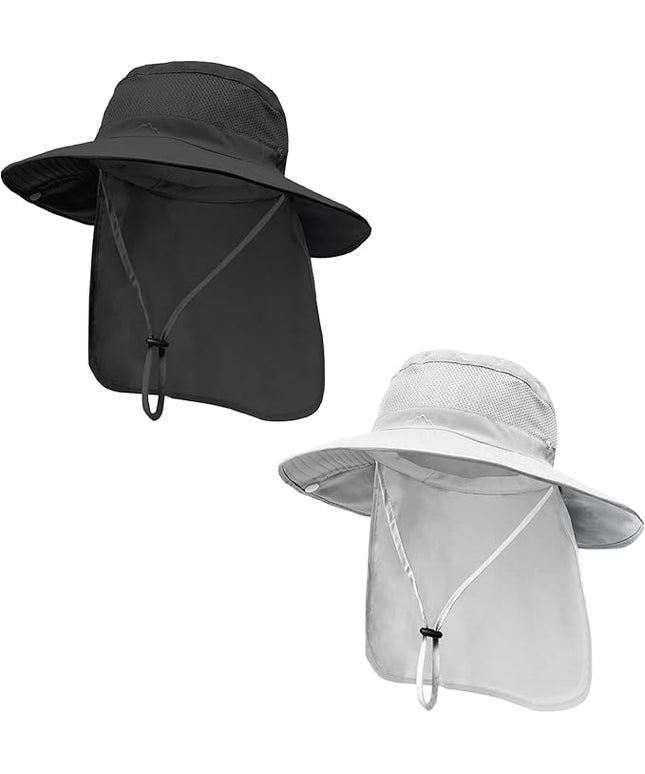 ZOORON Sun Hats for Men Women Fishing Hat with Neck Flap,UPF 50+ Sun Hat Waterproof Wide Brim Bucket Hats for Safari Hiking