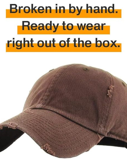 KBETHOS Vintage Washed Distressed Cotton Dad Hat Baseball Cap Adjustable Polo Trucker Unisex Style Headwear