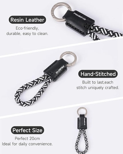 project-cb Phone Finger Ring Strap 1,Phone Tether Tab 2,Phone Lanyard,Phone Strap,Key Chain,Key Ring 2,Charms for Phone Case,Phone Accessories(WhiteBlack-S)