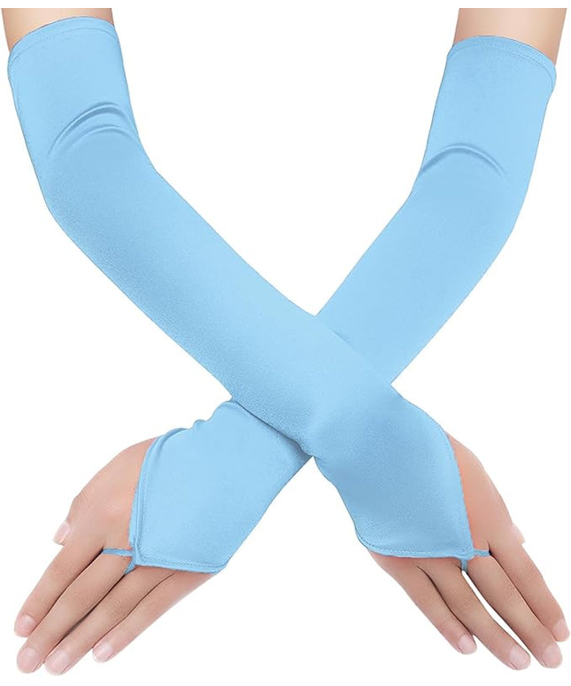 BABEYOND Long Opera Party 20s Satin Gloves Stretchy Adult Size Elbow Length