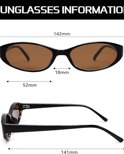 Retro Oval Sunglasses for Women 2026 90s Small Chic Cat Eye Sun Glasses Sunnies Lightweight Shades