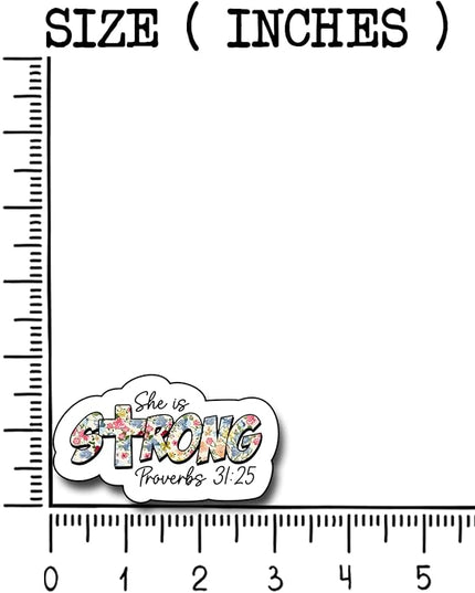 (3Pcs) She is Strong Sticker, Christian Gifts Decorate Books Laptop Phone, Water Bottles Kindles Stickers, Tumbler Sticker Waterproof Vinyl Decorate 3 x 2 Inch