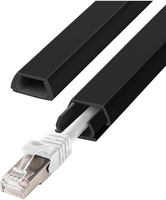 Wall Cable Hider Kit, 116in TV Wire Hider for Wall, Paintable Cord Hider Wall, Cord Organizer Hide 1-2 Cords Wall Mounted TV, Wire Cover for Wall, Cord Concealer 7XL16.5 W0.86 H0.43in, Black