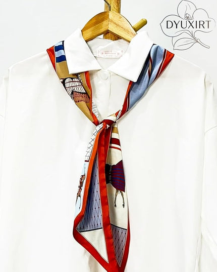 Head Scarf Purse Handle Neck Satin Hair Scarfs For Bag Lightweight Silky Long Thin Women's Fashion Scarves 59 * 5.9”