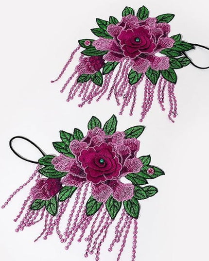 Specell Embroidered Flowers Lace Fingerless Gloves - for Bridal Wedding Cocktail Tea Party Evening Prom Costumes Cosplay