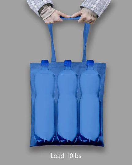 TOPDesign 24-Pack Economical 16"x15" Ocean Blue Cotton Tote Bags, Lightweight Medium Reusable Grocery Shopping Cloth Bags, Suitable for DIY, Advertising, Promotion, Gift, Activity