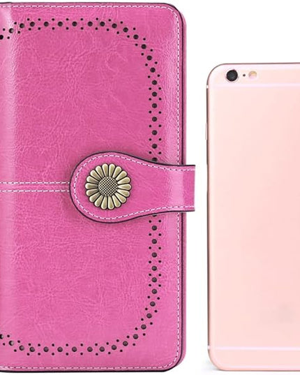SENDEFN Wallets for Women Leather Credit Card Holder with RFID Blocking Large Capacity Wristlet | with RFID Blocking, Large Capacity, Wristlet, with RFID Blocking, Large Capacity, Wristlet