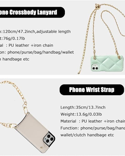 2Pcs Phone Crossbody Lanyard and Wrist Strap, Universal Cell Phone Lanyard Strap with 2Tether Tab