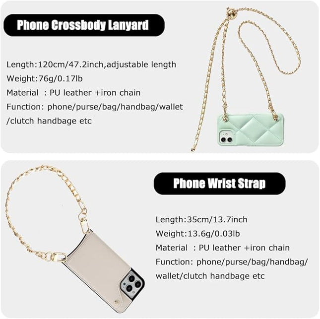 2Pcs Phone Crossbody Lanyard and Wrist Strap, Universal Cell Phone Lanyard Strap with 2Tether Tab