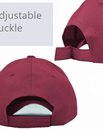 Glory Max Plain Baseball Cap Hook & Loop Strap Adjustable Solid Blank Curved Visor Hat