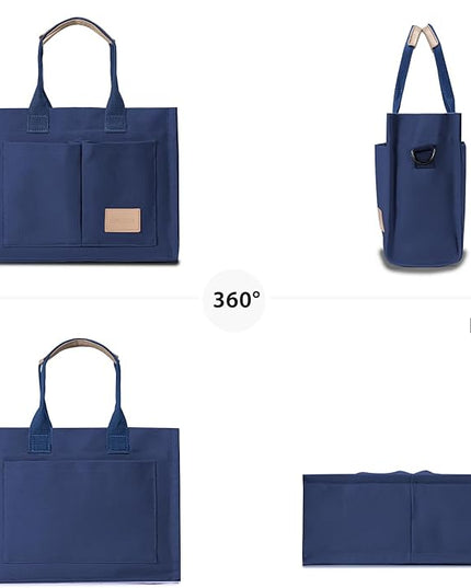 Canvas Tote Bag for Women Crossbody Work Purse with Pockets Top Handle Handbag Satchel Bags for Travel Nurse Teacher
