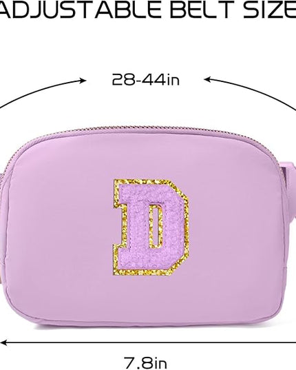 Gitus Gifts for 8 9 10 11 12 Year Old Girls Belt Bag Fanny Pack Crossbody Bags with Initial Letter Patch Cute Stuff Birthday Gifts for Teen Girls Women Personalized Trend Stuff (Lavender-D)