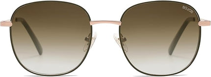 SOJOS Classic Trendy Square Sunglasses for Women Men Cute Big Frame Gold Shades SJ1137