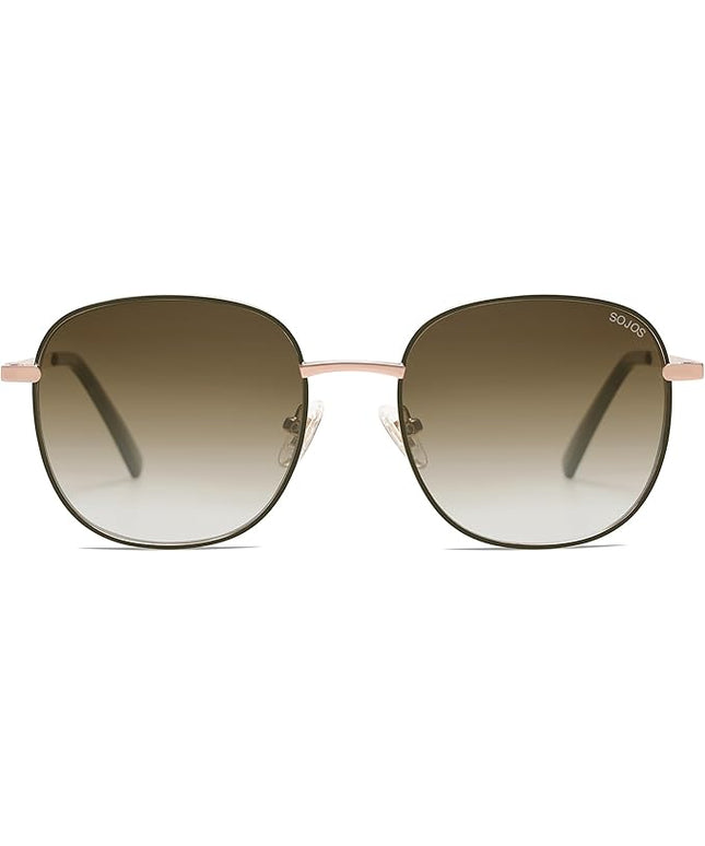 SOJOS Classic Trendy Square Sunglasses for Women Men Cute Big Frame Gold Shades SJ1137