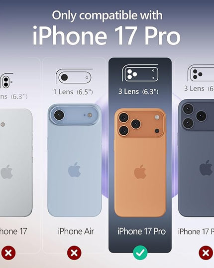 FireNova Magnetic for iPhone 17 Pro Case, Compatible with MagSafe, [Integrated Silicone Camera Control Button] [Camera Protection] Anti-Scratch Microfiber Lining Phone Case, 6.3", Lavender Gray