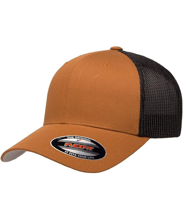 Flexfit 6511 Fitted Mid-Profile Stretchable Mesh Panels Trucker Cap | Bulk Pack Available
