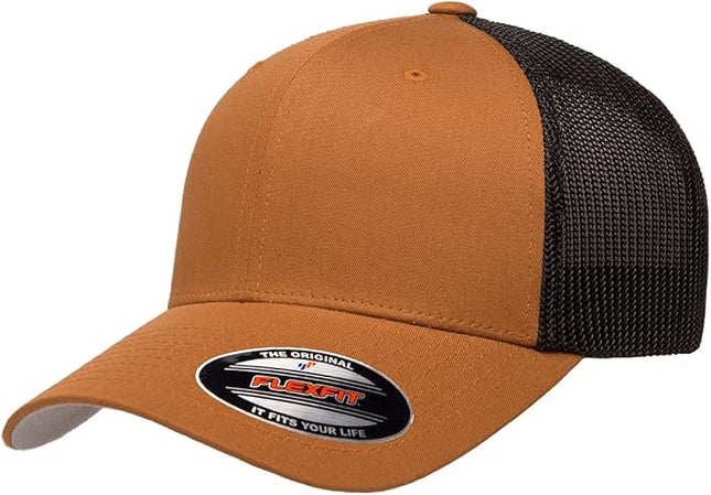 Flexfit 6511 Fitted Mid-Profile Stretchable Mesh Panels Trucker Cap | Bulk Pack Available