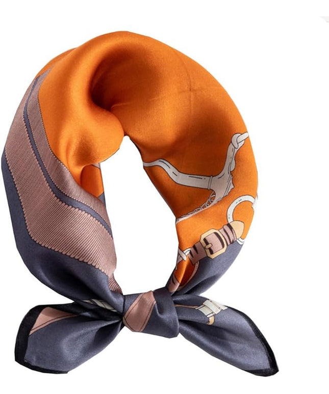 ANDANTINO 100% Real Mulberry Silk Scarf -21'' x 21''- Lightweight Neckerchief –Women Men Small Square Digital Printed Scarves