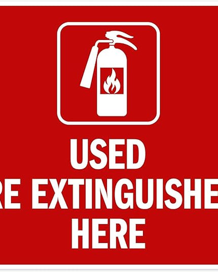 Used Fire Extinguishers Here Sign, 24x30 Inches, 55 mil thick HDPS (high density polystyrene), Made in USA by My Sign Center