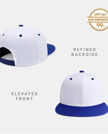 CHOK.LIDS Flat Bill Visor Classic Snapback Hat Blank Adjustable Brim High Top End Trendy Color Style Plain Tone Baseball Cap