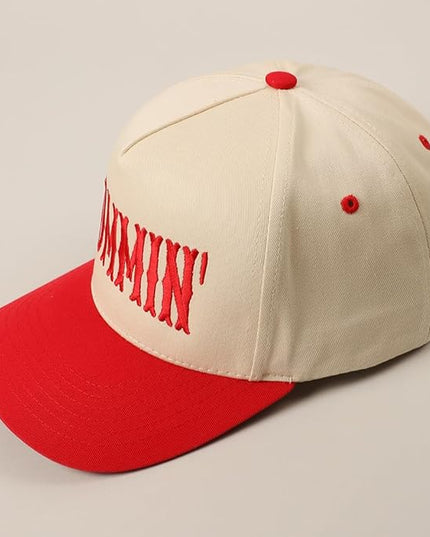 MIRMARU Two-Tone Vintage Canvas Trucker Hats for Men & Women, Adjustable Size Baseball Caps with Trendy Embroidered Design