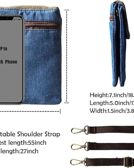 Women's Small Crossbody Bags Canvas Cellphone Purse Coin Pouch Wallet Mini Shoulder Handbags Wristlet Clutch